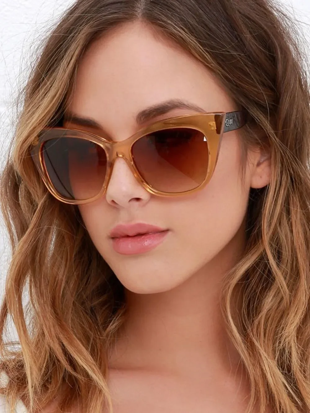 QUAY ‘Modern Love’ Amber and Brown Sunglasses